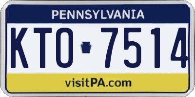 PA license plate KTO7514