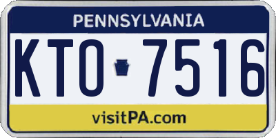 PA license plate KTO7516