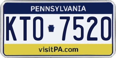 PA license plate KTO7520