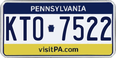 PA license plate KTO7522