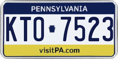 PA license plate KTO7523