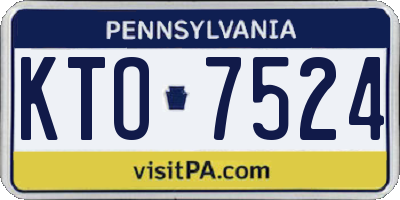 PA license plate KTO7524
