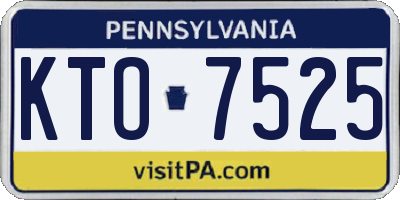 PA license plate KTO7525