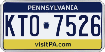 PA license plate KTO7526