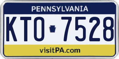 PA license plate KTO7528
