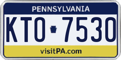 PA license plate KTO7530