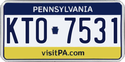 PA license plate KTO7531