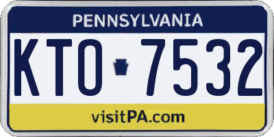 PA license plate KTO7532