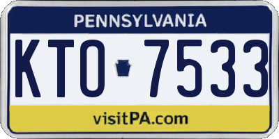 PA license plate KTO7533