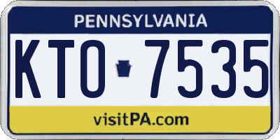 PA license plate KTO7535