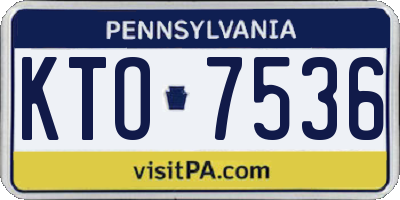 PA license plate KTO7536