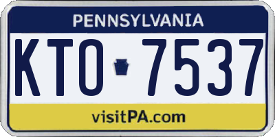 PA license plate KTO7537
