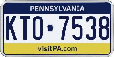 PA license plate KTO7538
