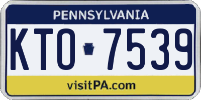 PA license plate KTO7539