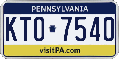 PA license plate KTO7540