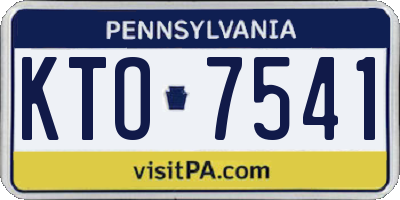 PA license plate KTO7541