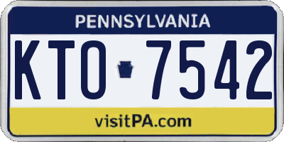 PA license plate KTO7542