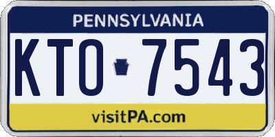 PA license plate KTO7543
