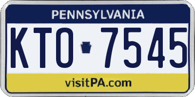 PA license plate KTO7545