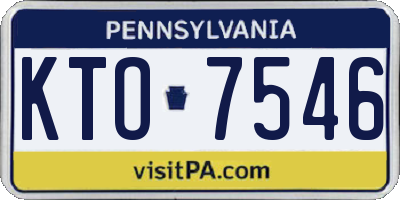 PA license plate KTO7546