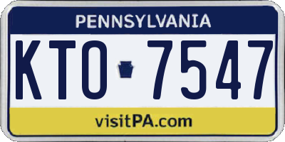 PA license plate KTO7547