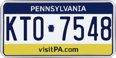 PA license plate KTO7548