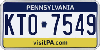 PA license plate KTO7549