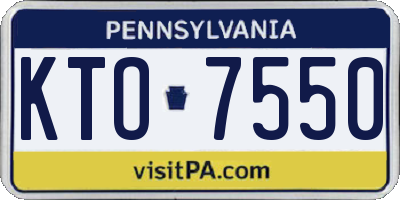 PA license plate KTO7550