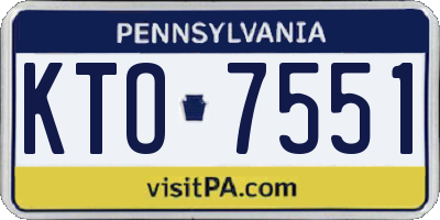 PA license plate KTO7551