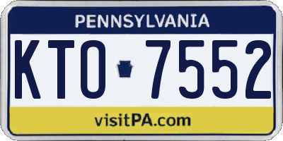PA license plate KTO7552
