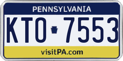 PA license plate KTO7553