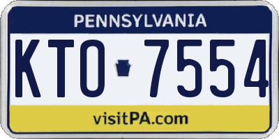 PA license plate KTO7554