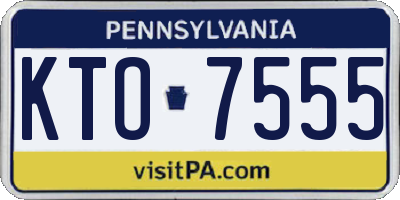 PA license plate KTO7555