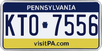 PA license plate KTO7556