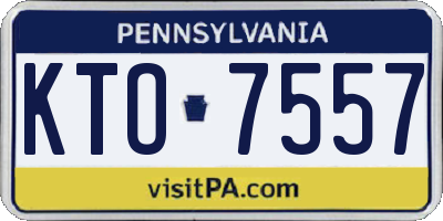 PA license plate KTO7557