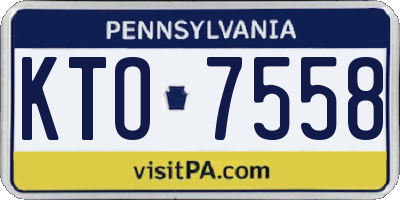 PA license plate KTO7558