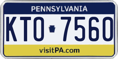 PA license plate KTO7560