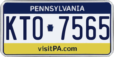PA license plate KTO7565