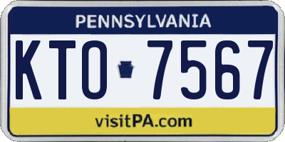 PA license plate KTO7567