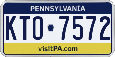 PA license plate KTO7572
