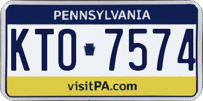 PA license plate KTO7574