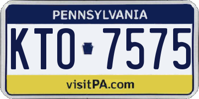 PA license plate KTO7575