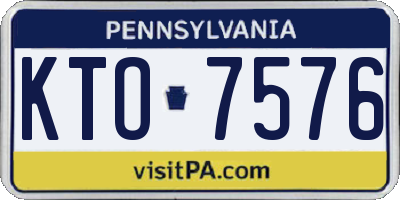 PA license plate KTO7576