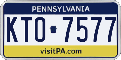 PA license plate KTO7577