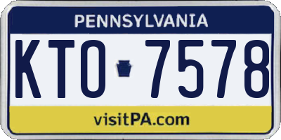 PA license plate KTO7578