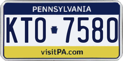 PA license plate KTO7580