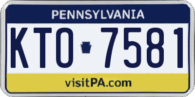 PA license plate KTO7581