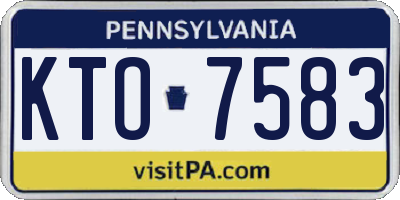 PA license plate KTO7583