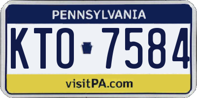 PA license plate KTO7584