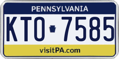 PA license plate KTO7585